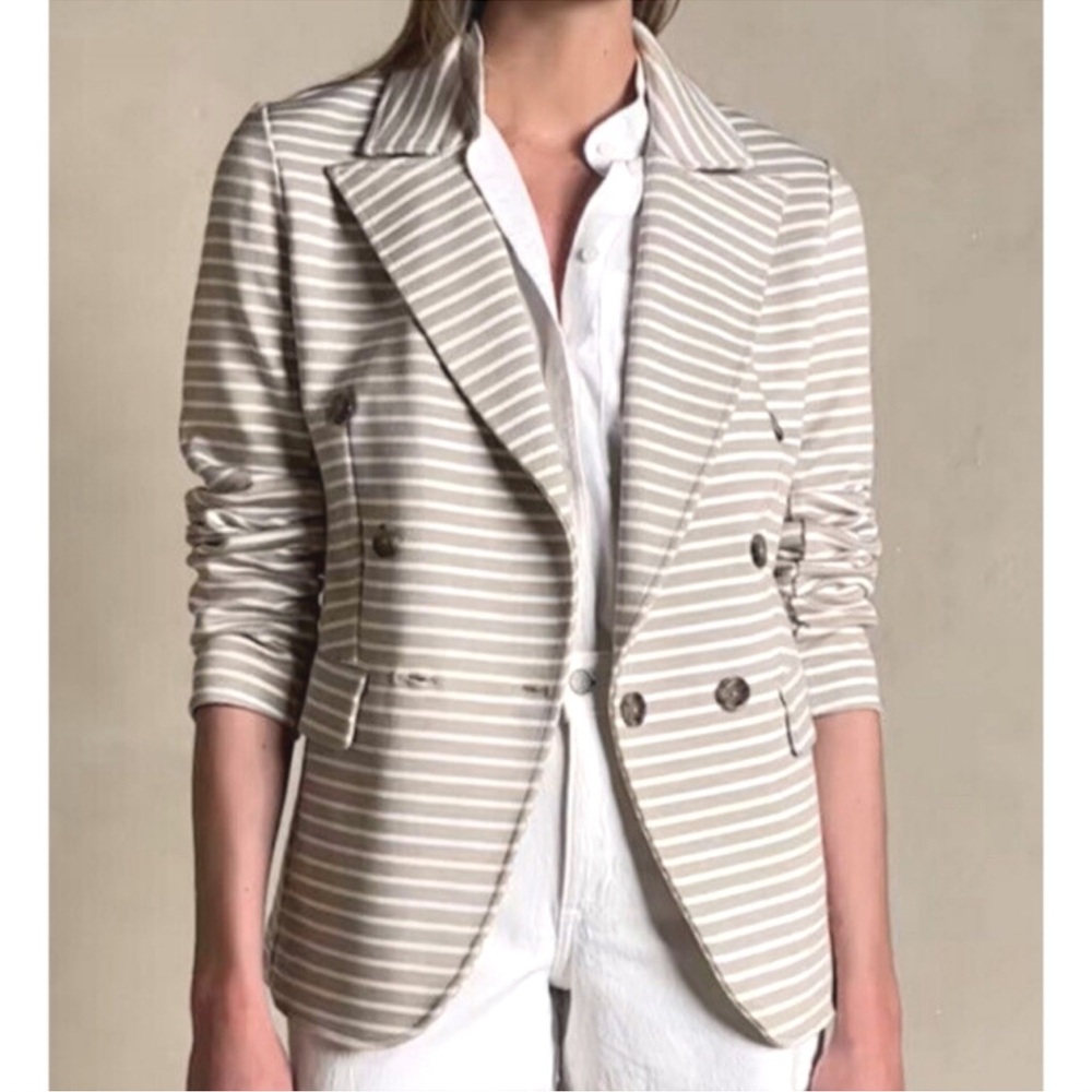 Banana Republic Factory Pique Striped Knit Blazer, Size S